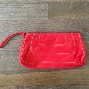 Vintage 80’s Reva Ultrasuede Suede Leather Clutch Wristlet with Tension Frame